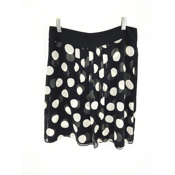 Ann Taylor Dresses & Skirts - Ann Taylor Petites Silk Polka Dots Flowy Double Layer Mini Skirt Size 4P